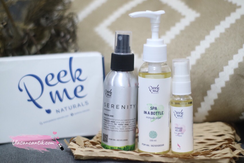 Sehat Tanpa Obat Bersama Peek.Me Naturals – Review Spa in A Bottle, Periode Relief & Serenity Spray